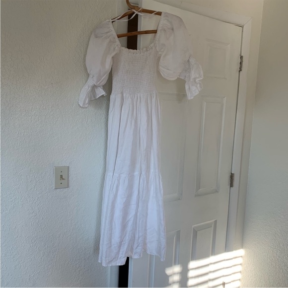 DISSH 100% Linen Smocked Summer Dress size 8 - Picture 3 of 8
